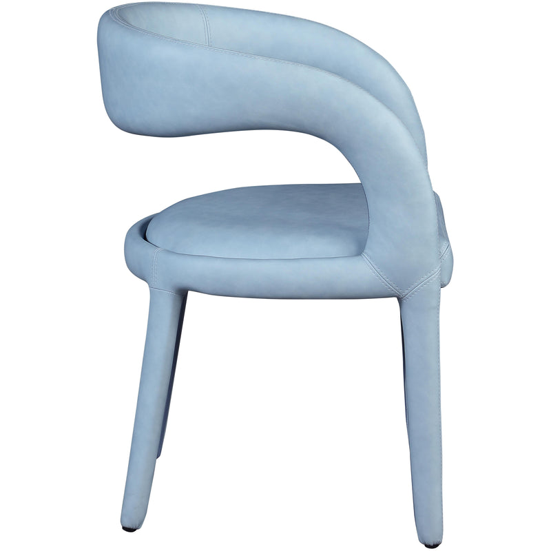 Meridian Sylvester Light Blue Vegan Leather Dining Chair IMAGE 5