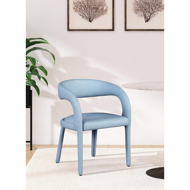 Meridian Sylvester Light Blue Vegan Leather Dining Chair IMAGE 8