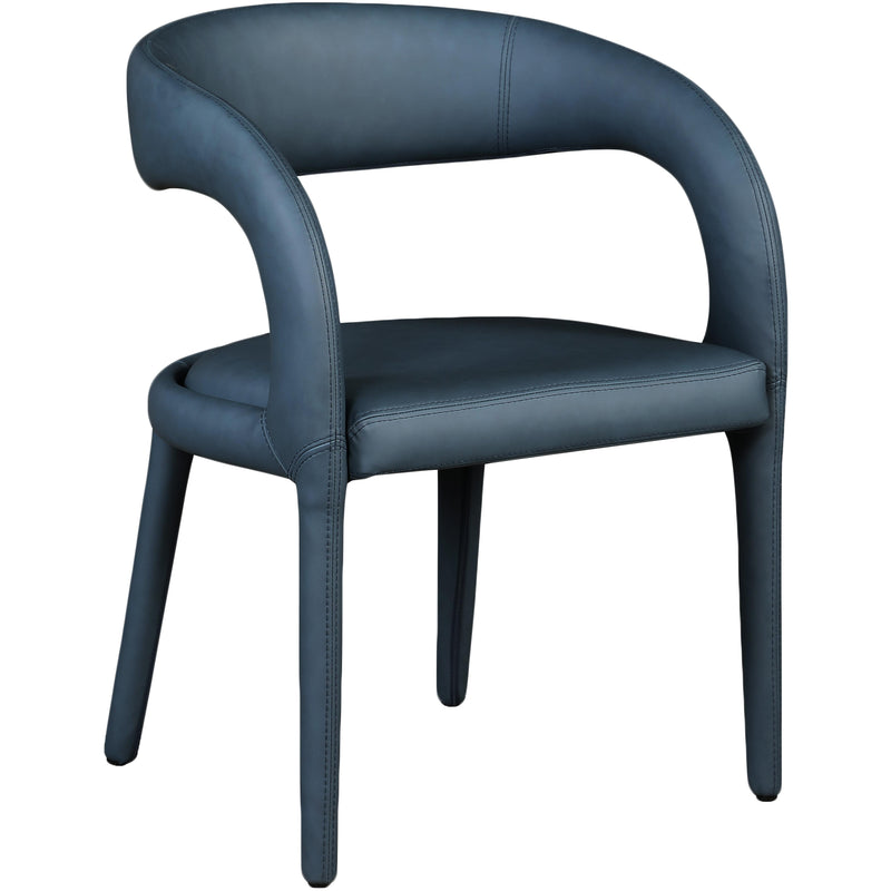 Meridian Sylvester Navy Vegan Leather Dining Chair IMAGE 3