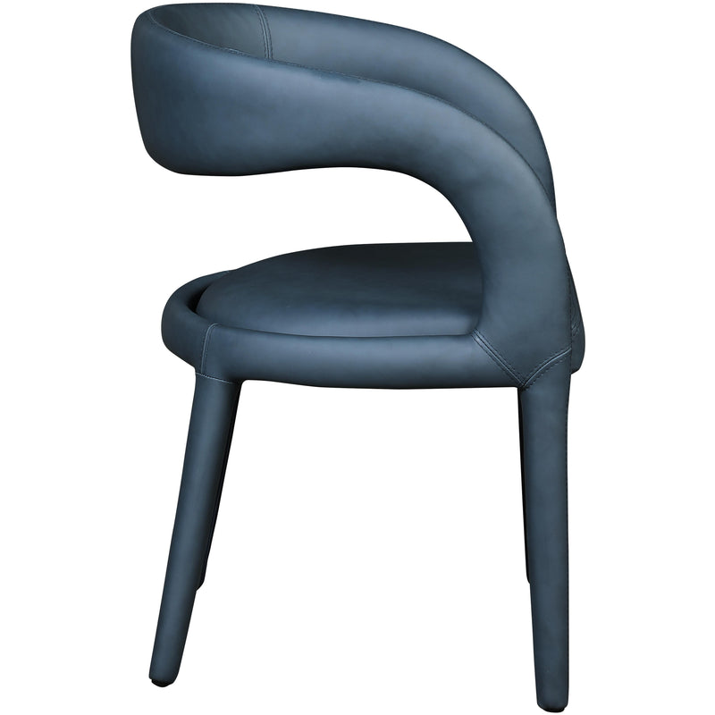 Meridian Sylvester Navy Vegan Leather Dining Chair IMAGE 5