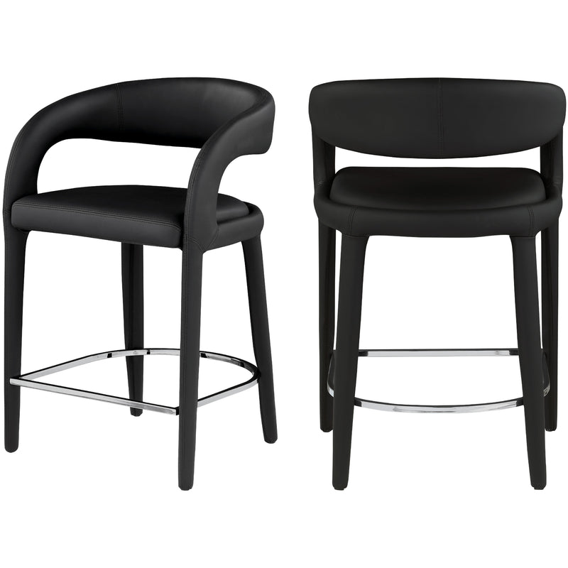 Meridian Sylvester Black Vegan Leather Stool IMAGE 1