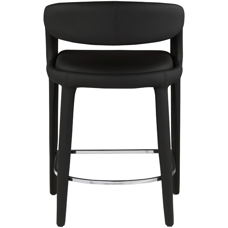 Meridian Sylvester Black Vegan Leather Stool IMAGE 2