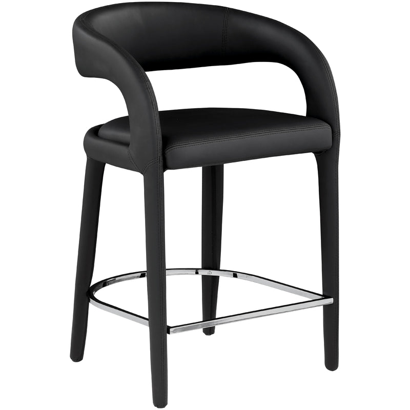 Meridian Sylvester Black Vegan Leather Stool IMAGE 3