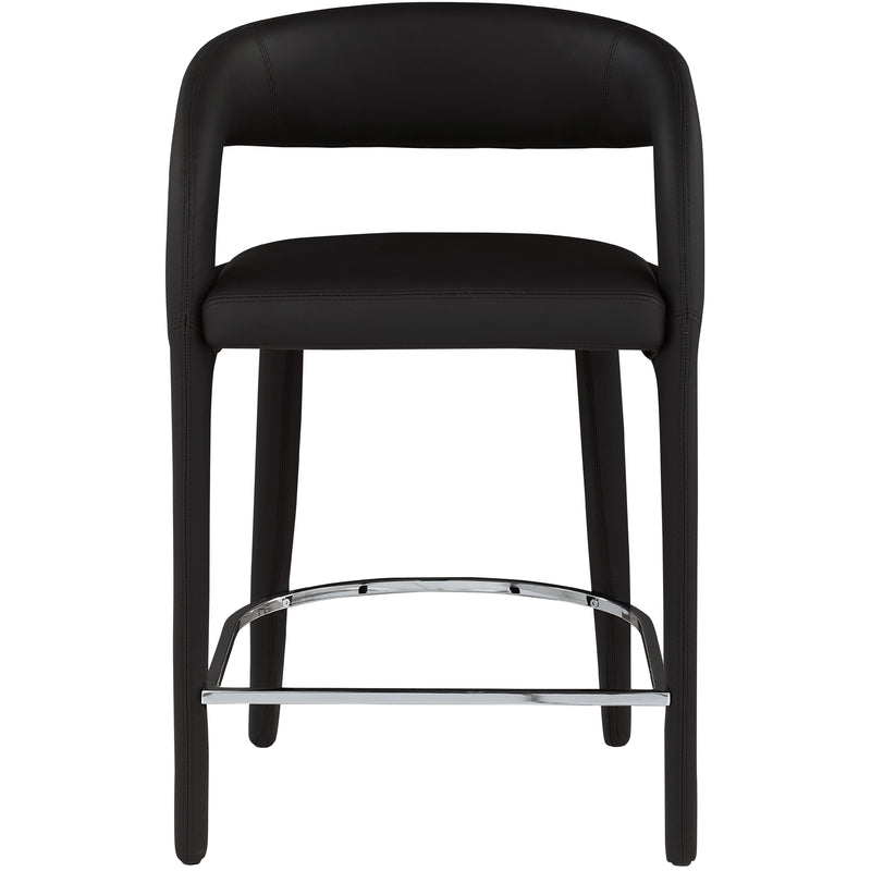 Meridian Sylvester Black Vegan Leather Stool IMAGE 4