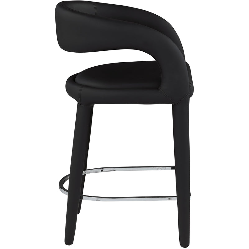 Meridian Sylvester Black Vegan Leather Stool IMAGE 5