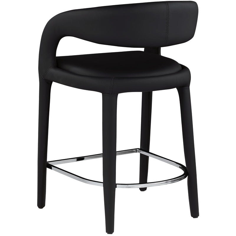 Meridian Sylvester Black Vegan Leather Stool IMAGE 6