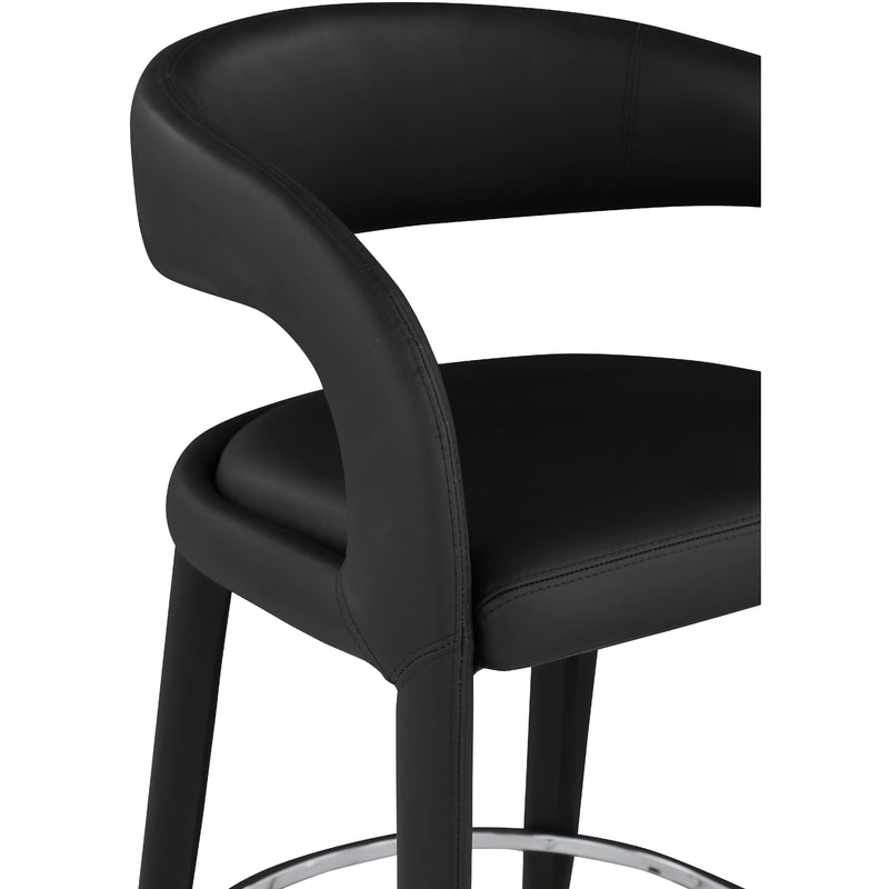 Meridian Sylvester Black Vegan Leather Stool IMAGE 7