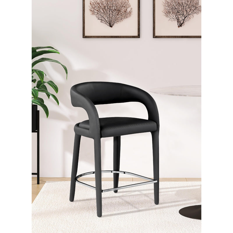 Meridian Sylvester Black Vegan Leather Stool IMAGE 8