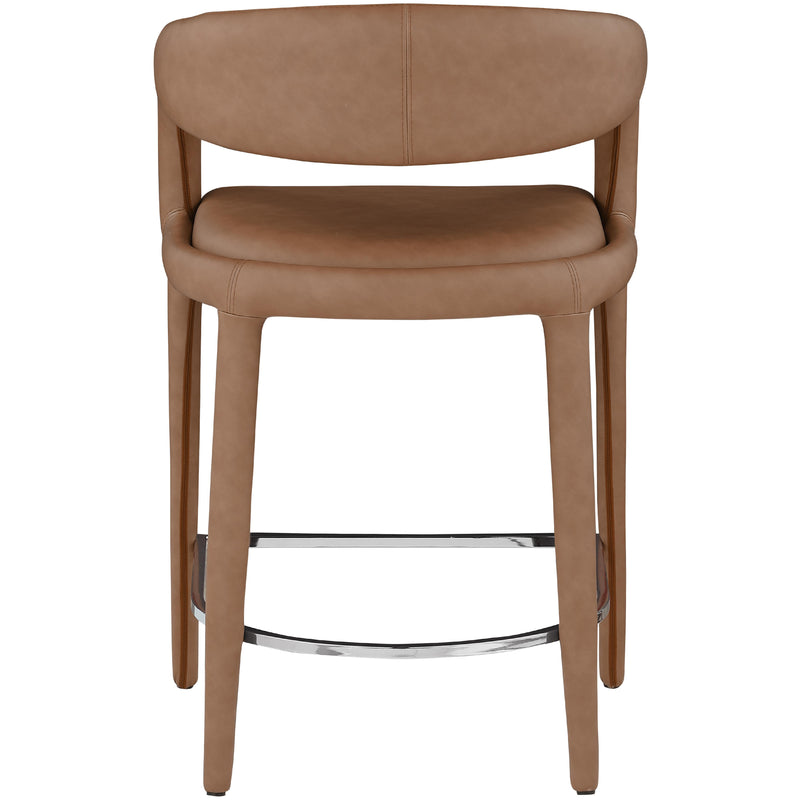 Meridian Sylvester Brown Vegan Leather Stool IMAGE 2