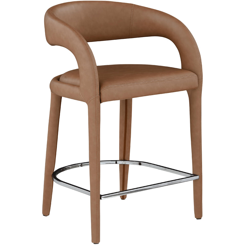 Meridian Sylvester Brown Vegan Leather Stool IMAGE 3