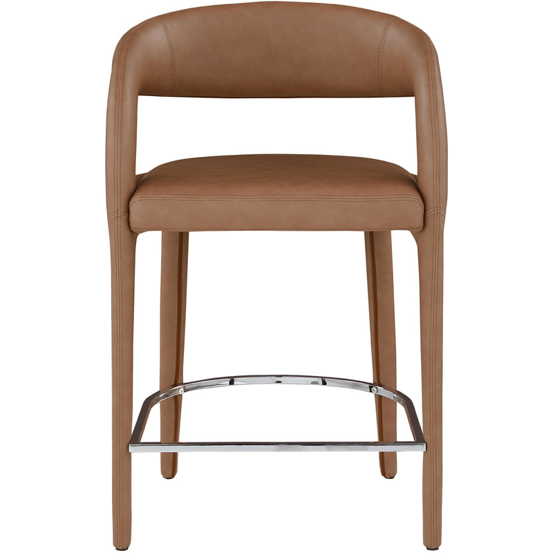 Meridian Sylvester Brown Vegan Leather Stool IMAGE 4