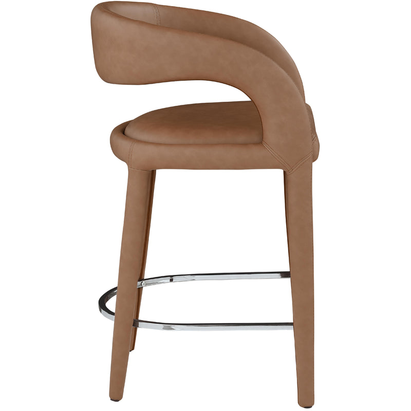 Meridian Sylvester Brown Vegan Leather Stool IMAGE 5