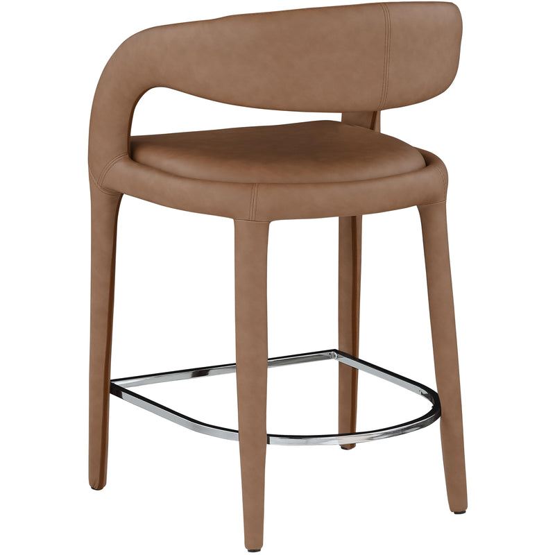 Meridian Sylvester Brown Vegan Leather Stool IMAGE 6