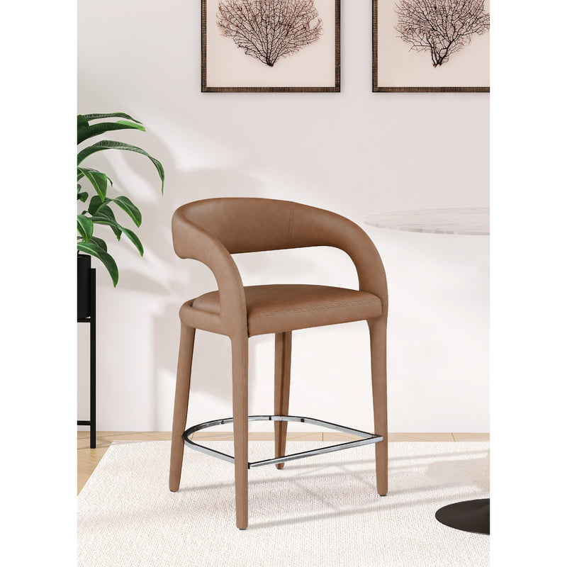 Meridian Sylvester Brown Vegan Leather Stool IMAGE 8