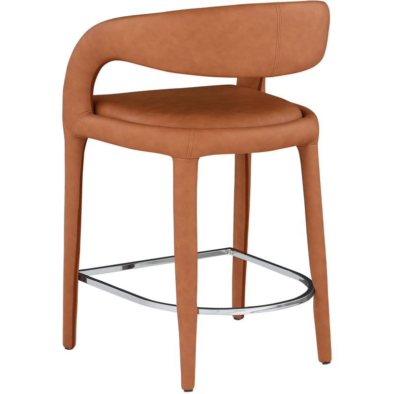 Meridian Sylvester Cognac Vegan Leather Stool IMAGE 6