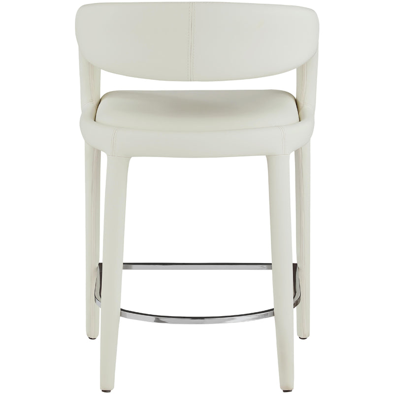 Meridian Sylvester Cream Vegan Leather Stool IMAGE 2