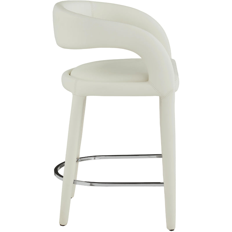 Meridian Sylvester Cream Vegan Leather Stool IMAGE 5