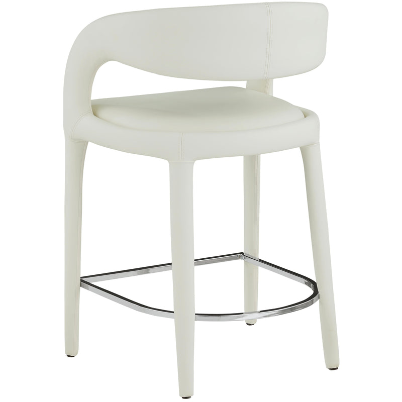 Meridian Sylvester Cream Vegan Leather Stool IMAGE 6