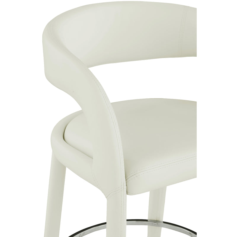 Meridian Sylvester Cream Vegan Leather Stool IMAGE 7