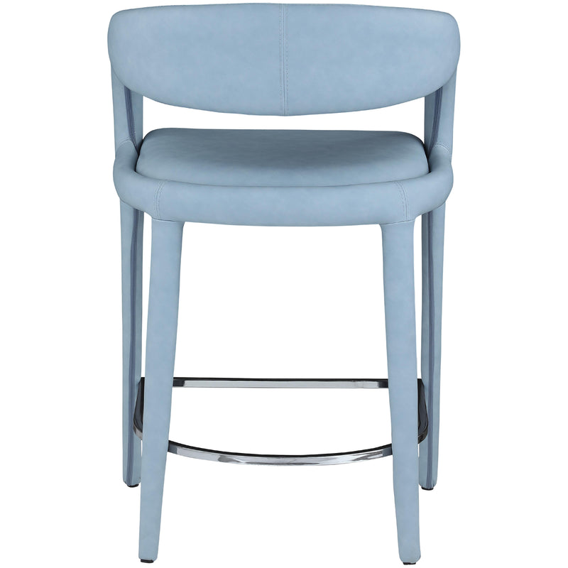 Meridian Sylvester Light Blue Vegan Leather Stool IMAGE 2