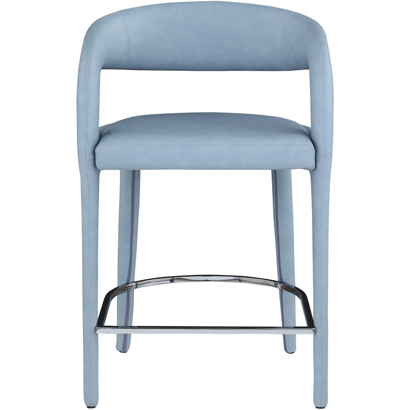 Meridian Sylvester Light Blue Vegan Leather Stool IMAGE 4