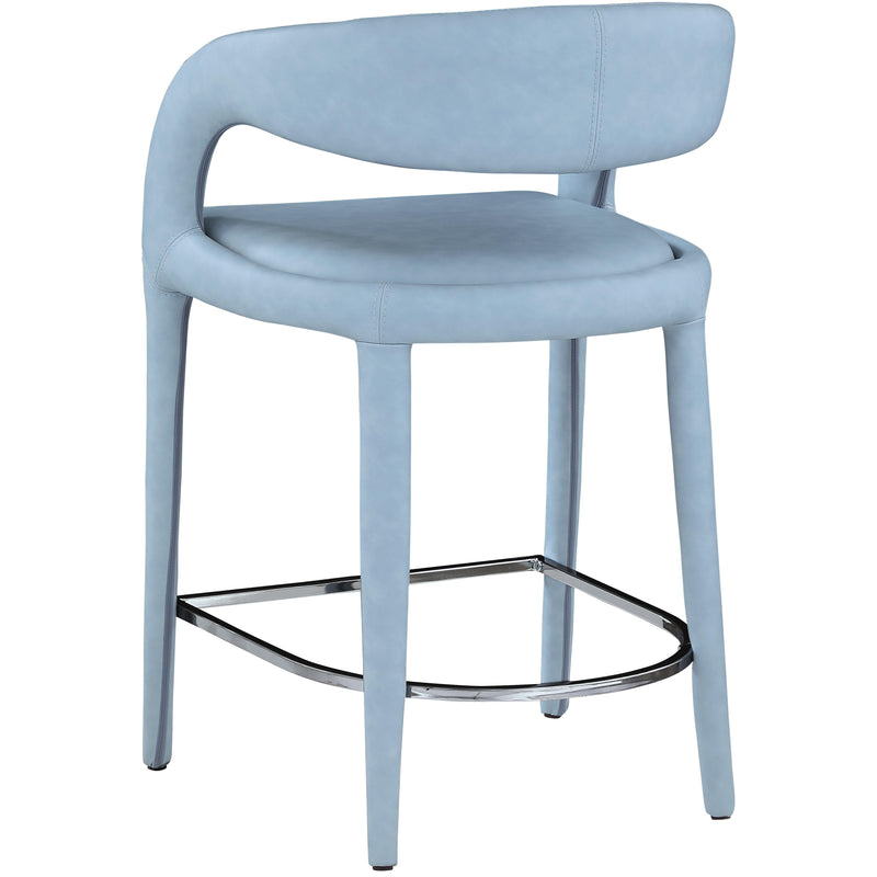 Meridian Sylvester Light Blue Vegan Leather Stool IMAGE 6