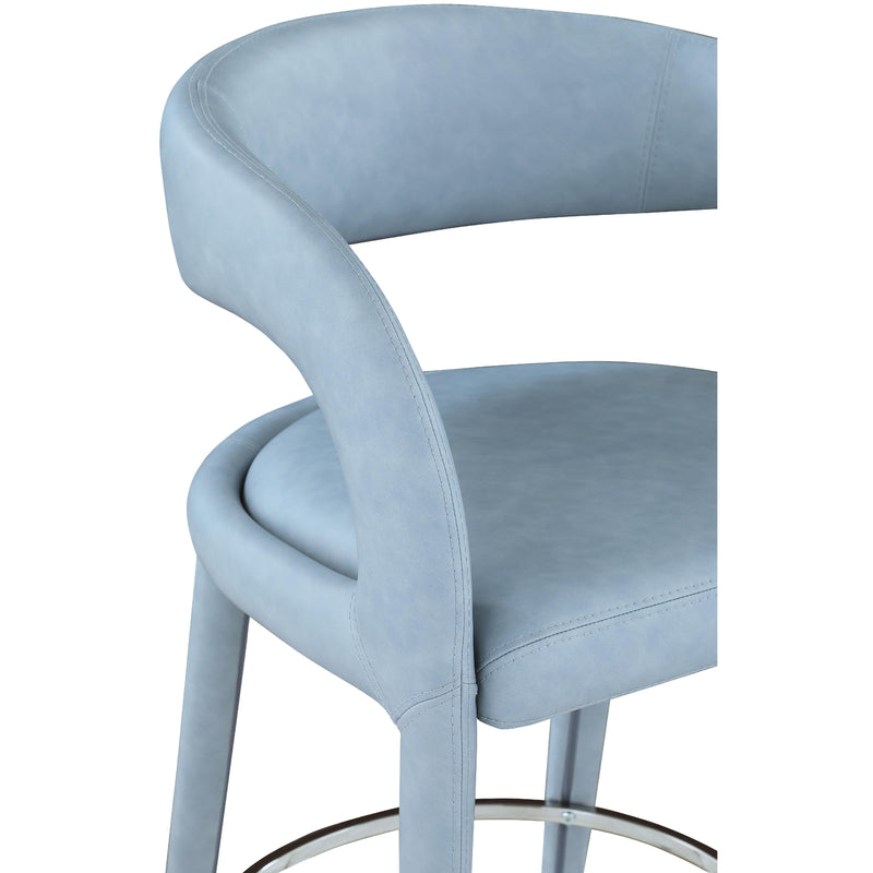 Meridian Sylvester Light Blue Vegan Leather Stool IMAGE 7