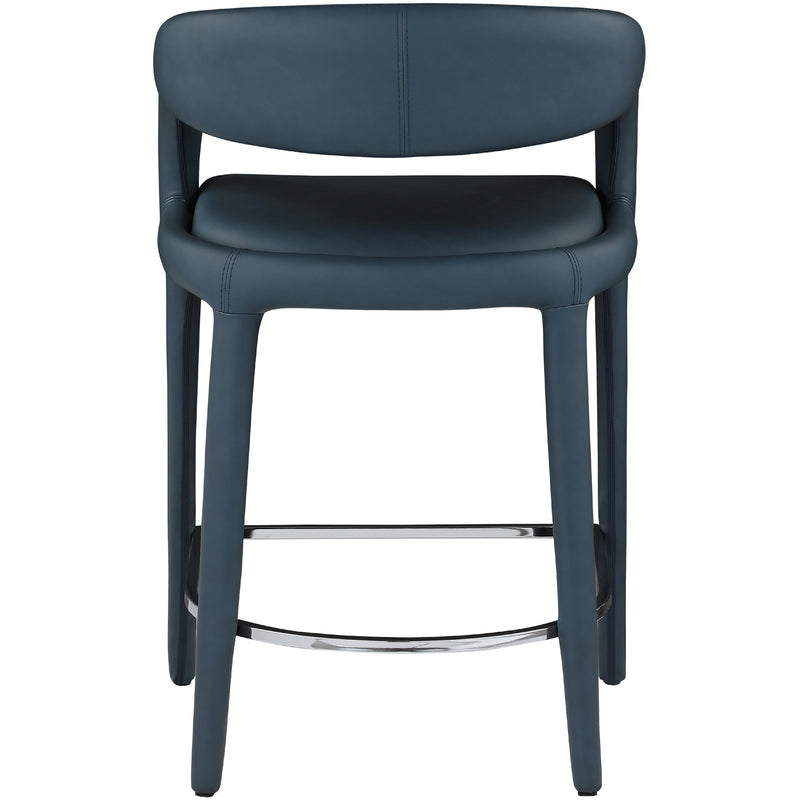 Meridian Sylvester Navy Vegan Leather Stool IMAGE 2