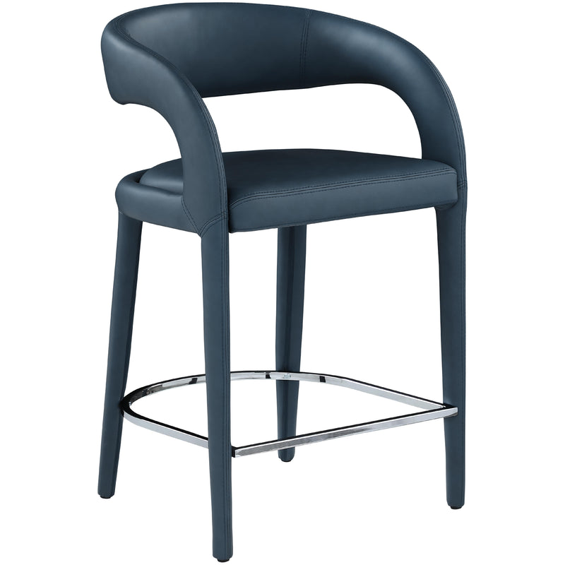 Meridian Sylvester Navy Vegan Leather Stool IMAGE 3