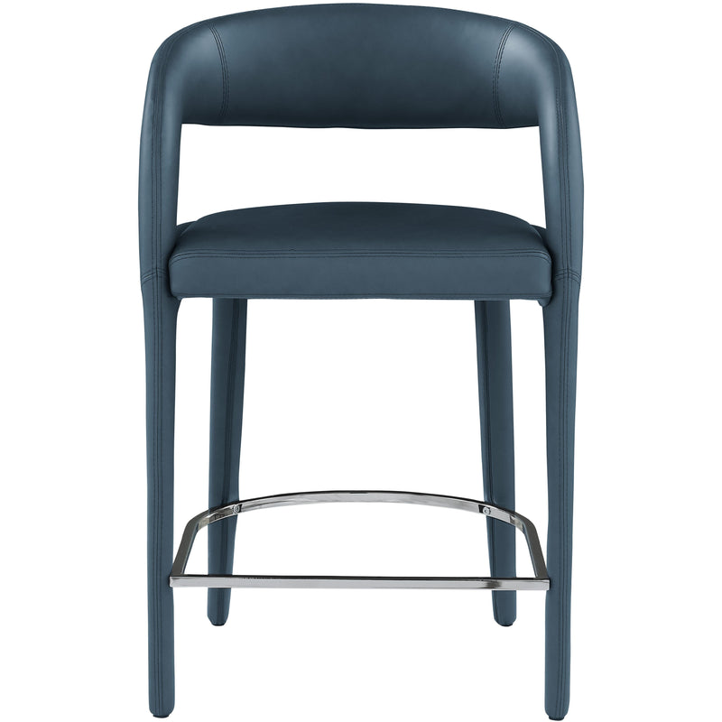 Meridian Sylvester Navy Vegan Leather Stool IMAGE 4