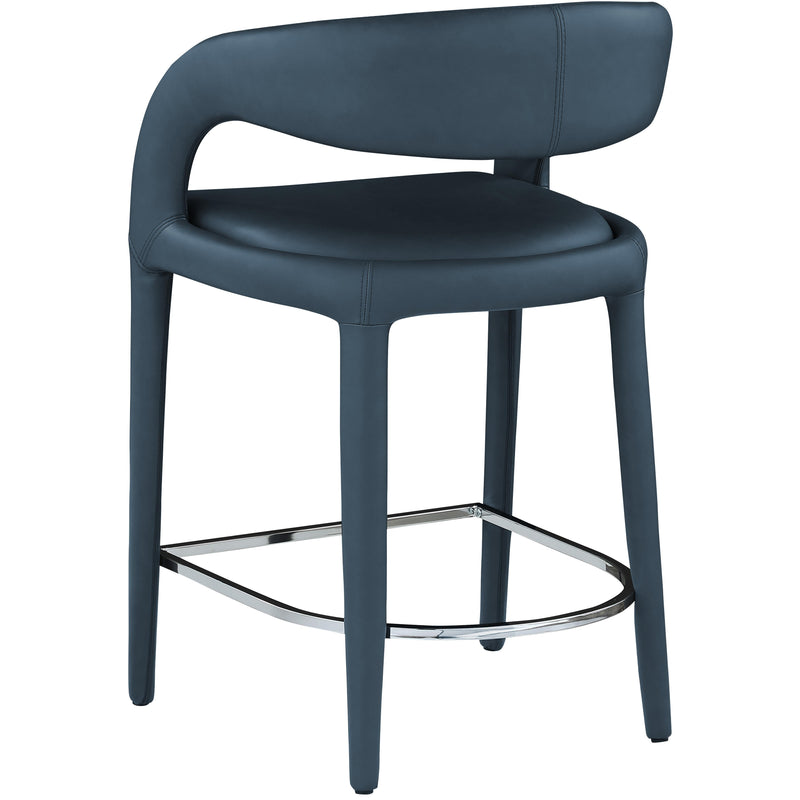 Meridian Sylvester Navy Vegan Leather Stool IMAGE 6