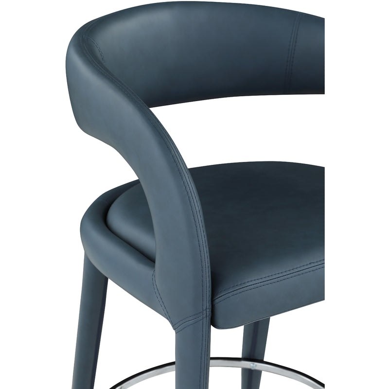 Meridian Sylvester Navy Vegan Leather Stool IMAGE 7