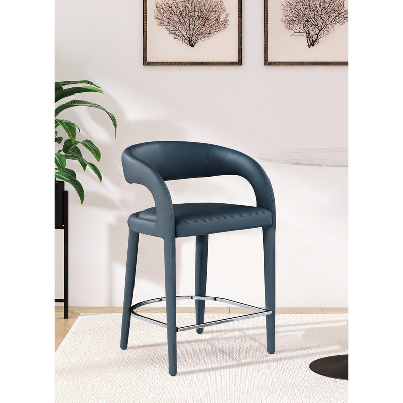 Meridian Sylvester Navy Vegan Leather Stool IMAGE 8