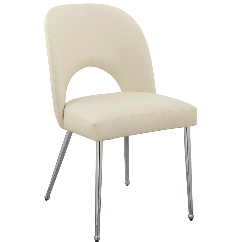 Meridian Logan Cream Vegan Leather Dining Chair IMAGE 3