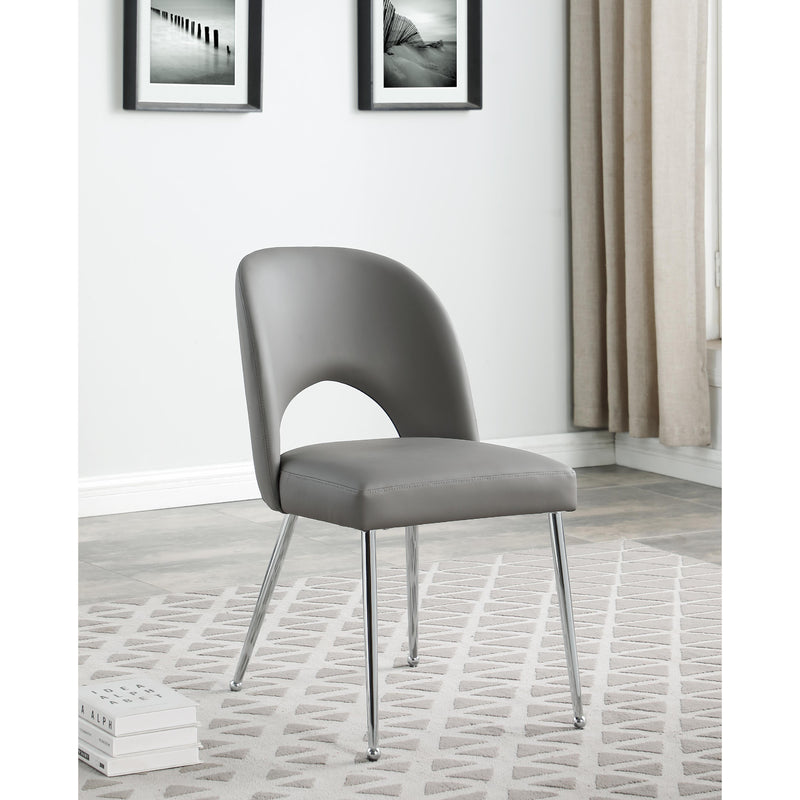 Meridian Logan Grey Vegan Leather Dining Chair IMAGE 7