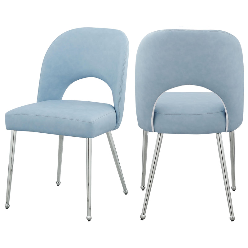 Meridian Logan Light Blue Vegan Leather Dining Chair IMAGE 1