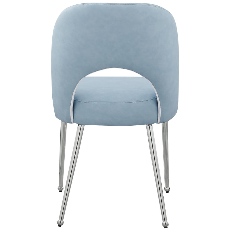 Meridian Logan Light Blue Vegan Leather Dining Chair IMAGE 2