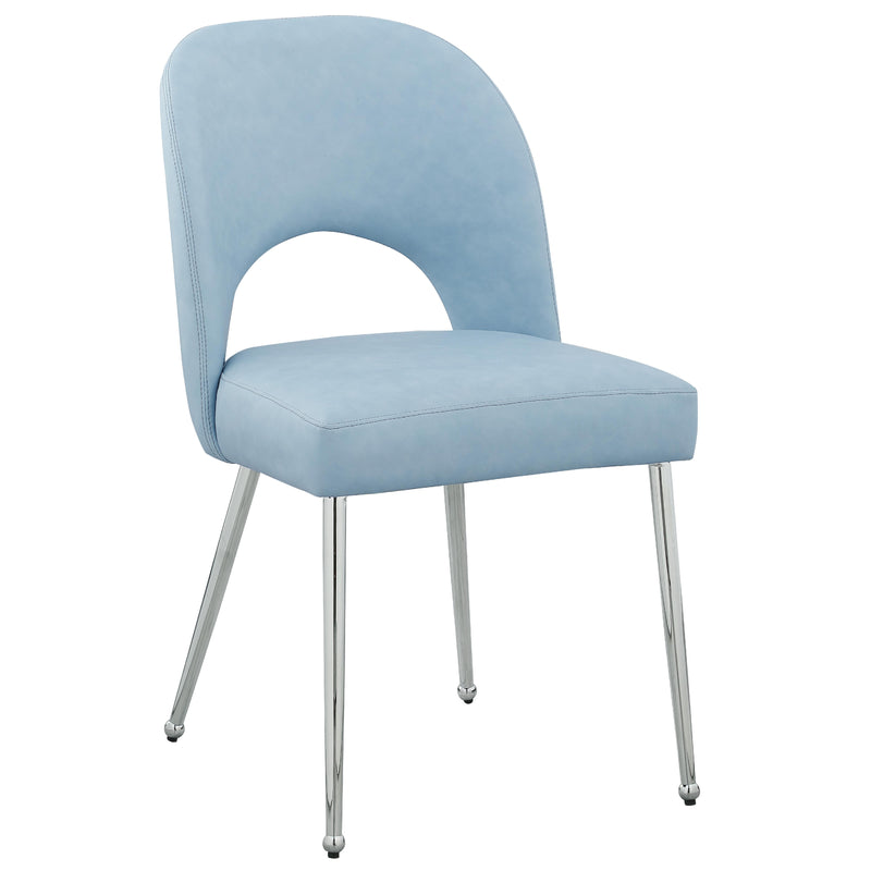 Meridian Logan Light Blue Vegan Leather Dining Chair IMAGE 3