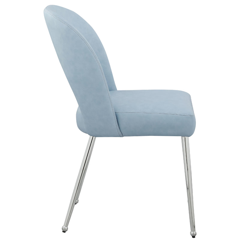 Meridian Logan Light Blue Vegan Leather Dining Chair IMAGE 5