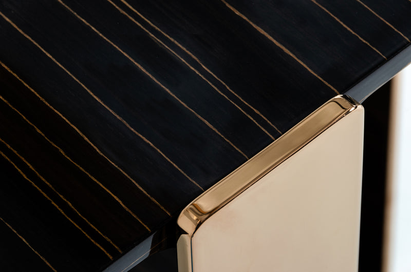 Modrest Leroy Modern Ebony & Rosegold Console Table
