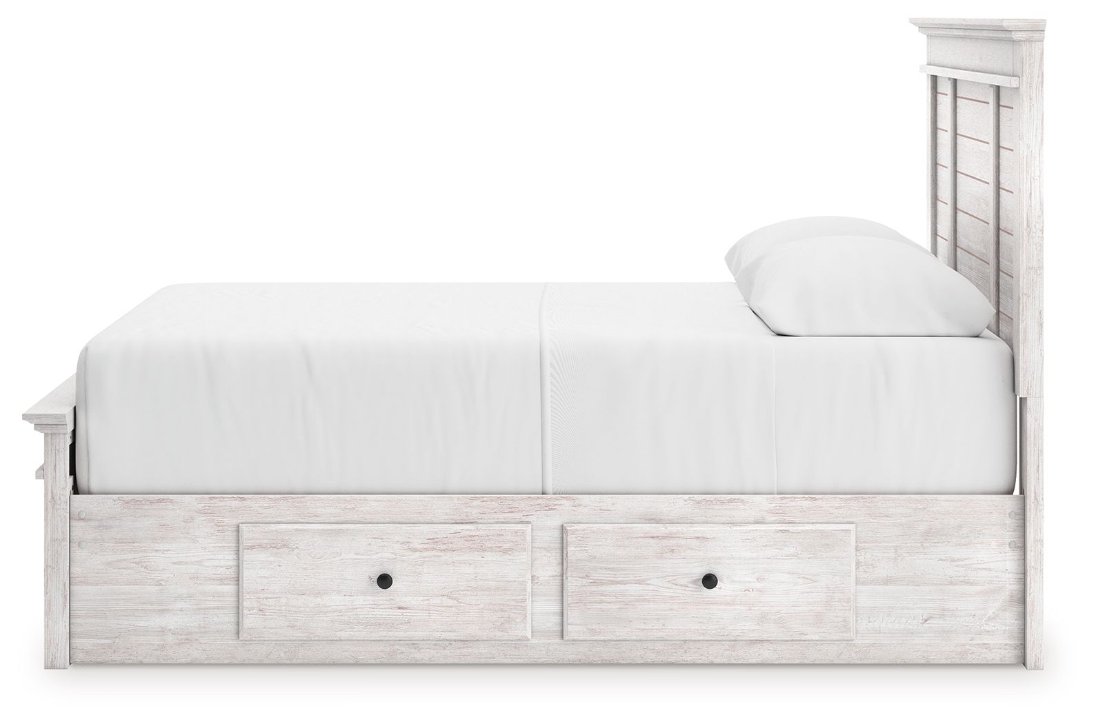 Makidern - Panel Storage Bed With 2 Under Bed Storage Units