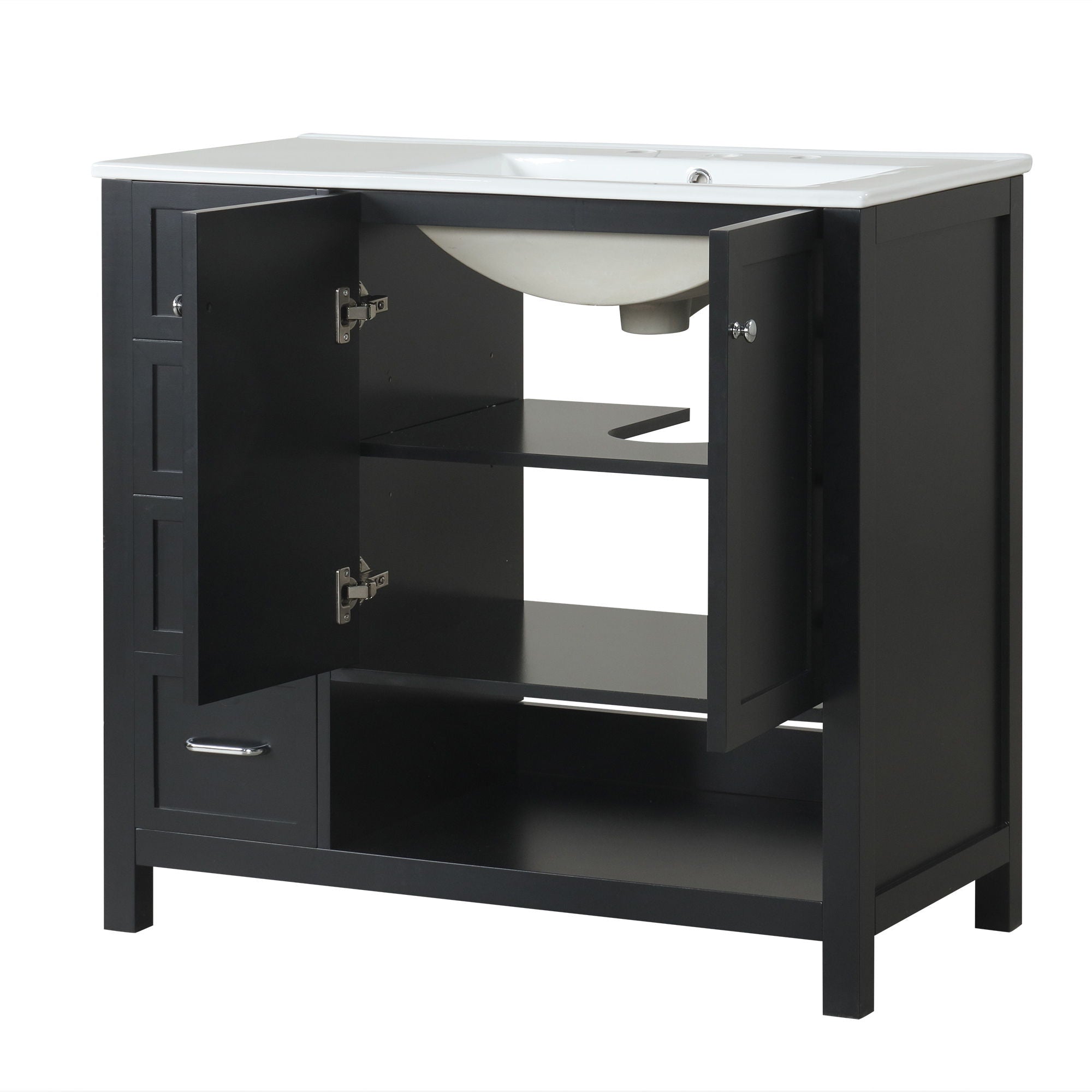 Modern Bathroom Vanity With Sink Top, 2 Doors And 2 Drawers