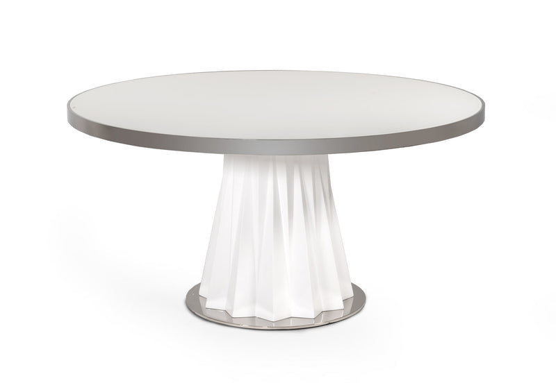Modrest Cabaret Modern White Round Dining Table