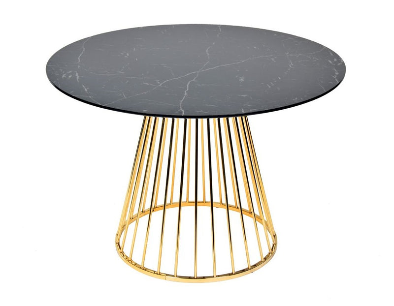 Modrest Holly Modern Black & Gold Round Dining Table