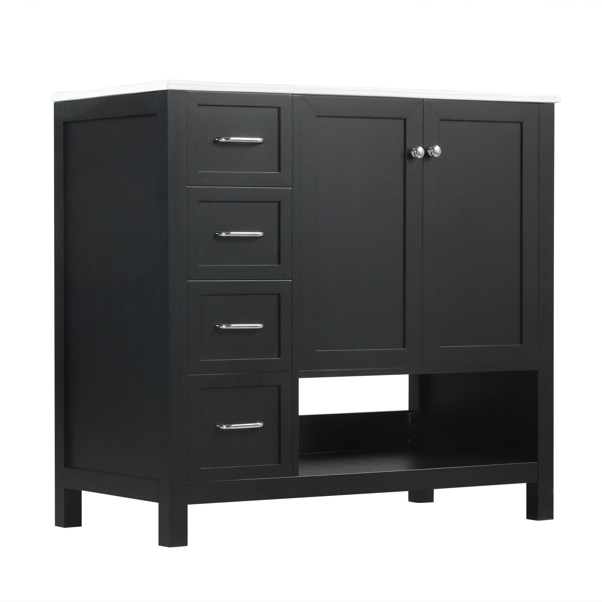 Modern Bathroom Vanity With Sink Top, 2 Doors And 2 Drawers