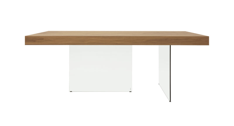 Modrest Encino Modern Walnut & Glass Dining Table