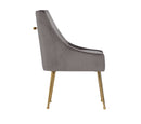 Modrest Castana Modern Grey Velvet & Gold Dining Chair (Set of 2)