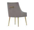 Modrest Castana Modern Grey Velvet & Gold Dining Chair (Set of 2)