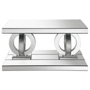 Breena Rectangular Mirrored Acrylic Coffee Table Silver