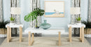 Pala  Coffee and End Table Set White High Gloss